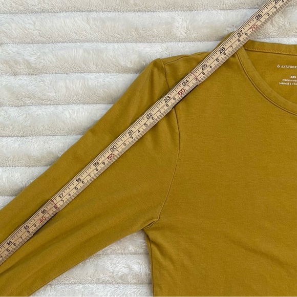 BY ANTHROPOLOGIE Long Sleeve Top Mustard Yellow XXS - Picture 8 of 8